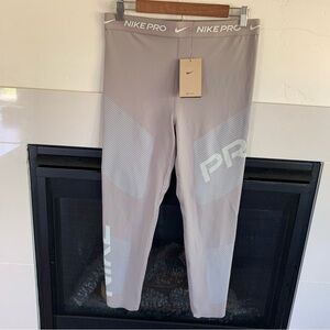 Nike women’s Pro Dri-Fit High Waisted Sz L LEGGINGS BROWN TAN DD6332 087 NWT $75